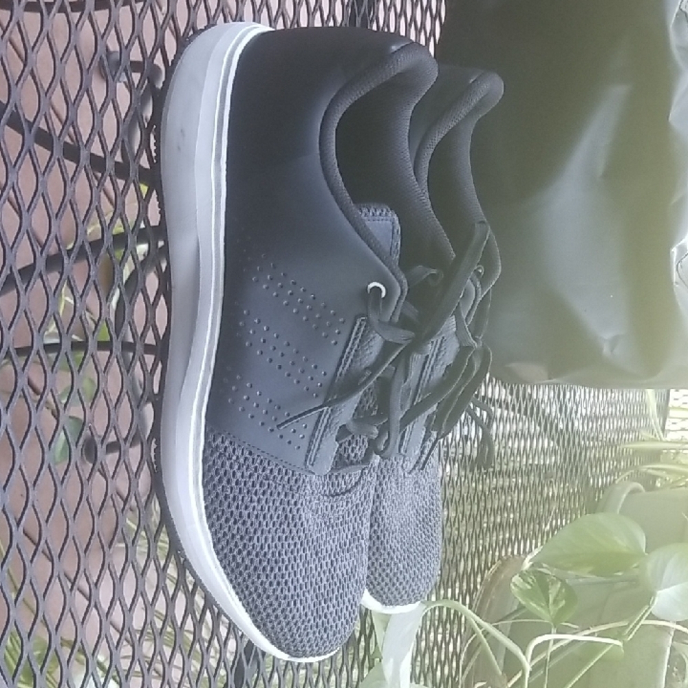 Adidas Black and White Sneakers with Knit Upper